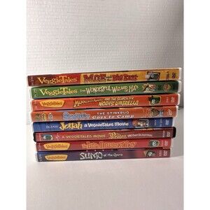 Veggie Tales DVD lot of 8 Christian Childrens VeggieTales Movies Bible